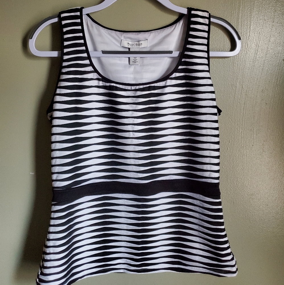 White House Black Market Stiped No Sleeve Top